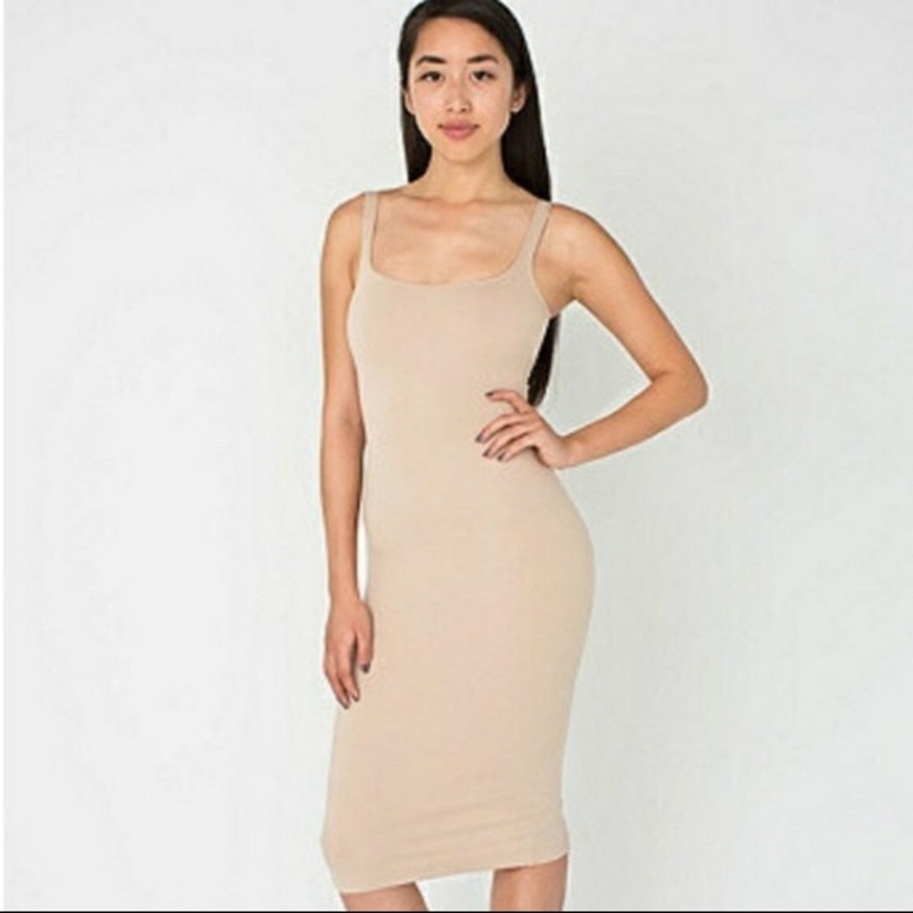 American Apparel Nude Beige Bodycon Dress